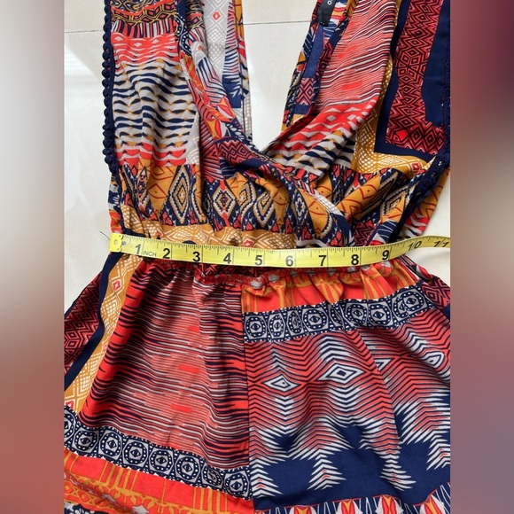 On Twelfth  Floral Romper Size S Sleeveless  Multicolor Shorts Shelf Open Back. - Picture 14 of 16